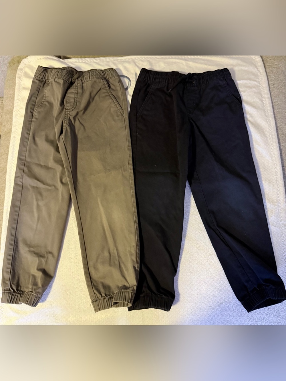 Kids size 6T Elastic-Waist Casual Jogger Pants - Gray and Navy Blue